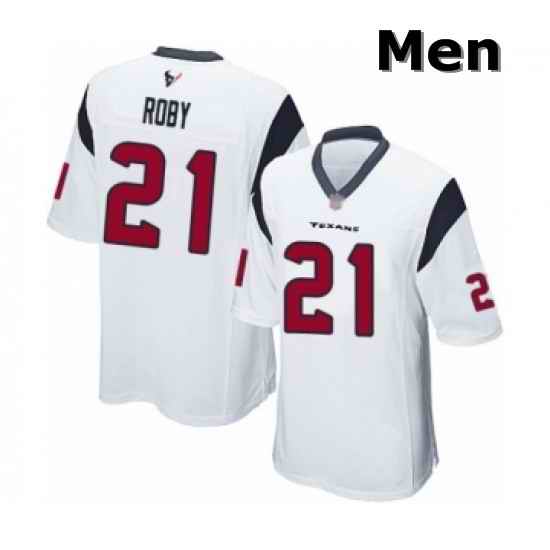 Men Houston Texans 21 Bradley Roby Game White Football Jersey